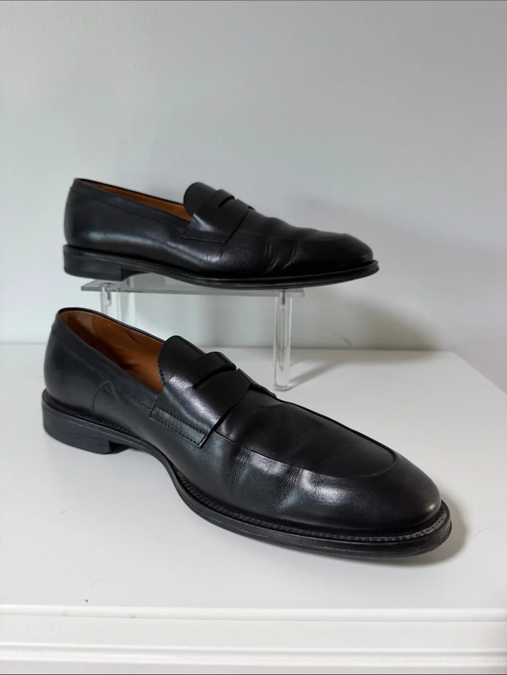 Men’s Classic Black Leather Penny Loafers